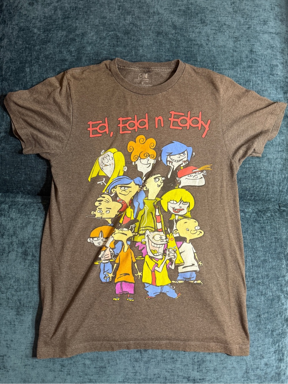 Vintage Ed, Edd n Eddy Brown Grey Graphic Tee Cartoon Network